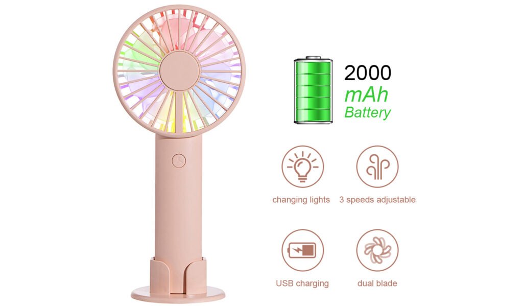 Hand held electric fan infographics